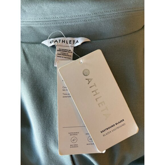 Athleta Eastbound Blazer Size 20 Minamilisitc Soft Green Travel Jacket #986273 N - Picture 7 of 10